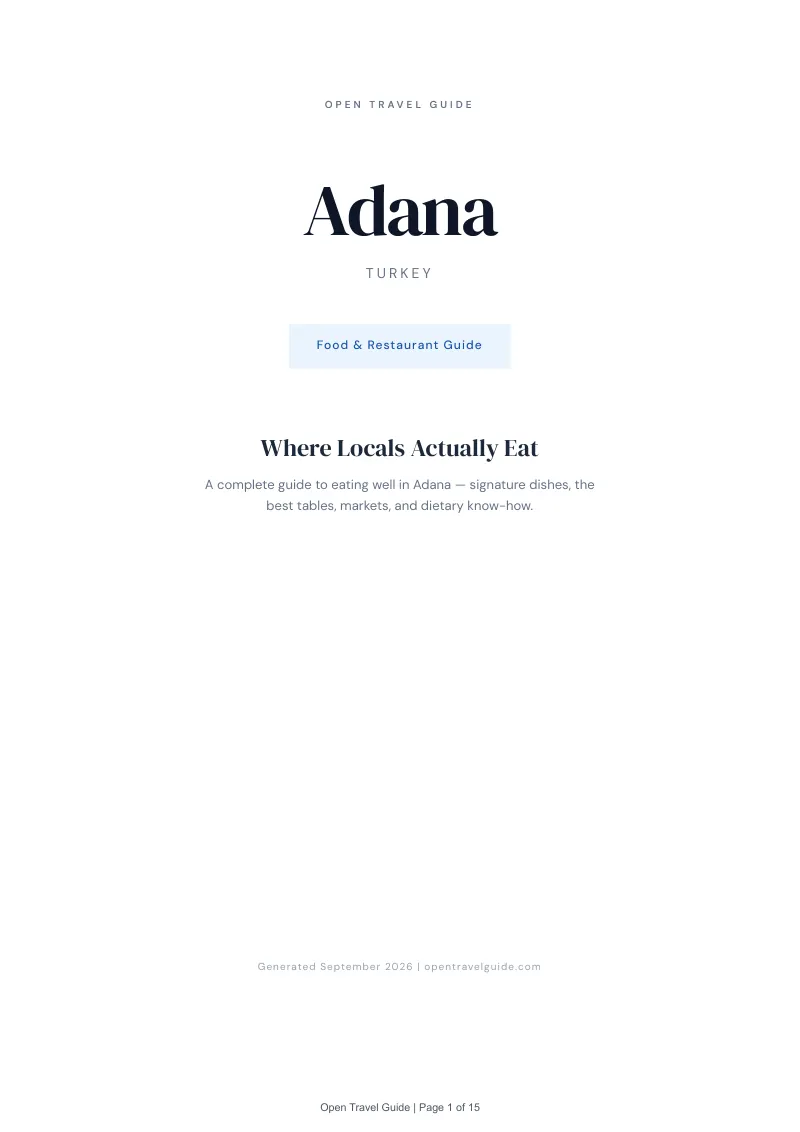Adana Complete Travel Bundle: Food guide · Cover