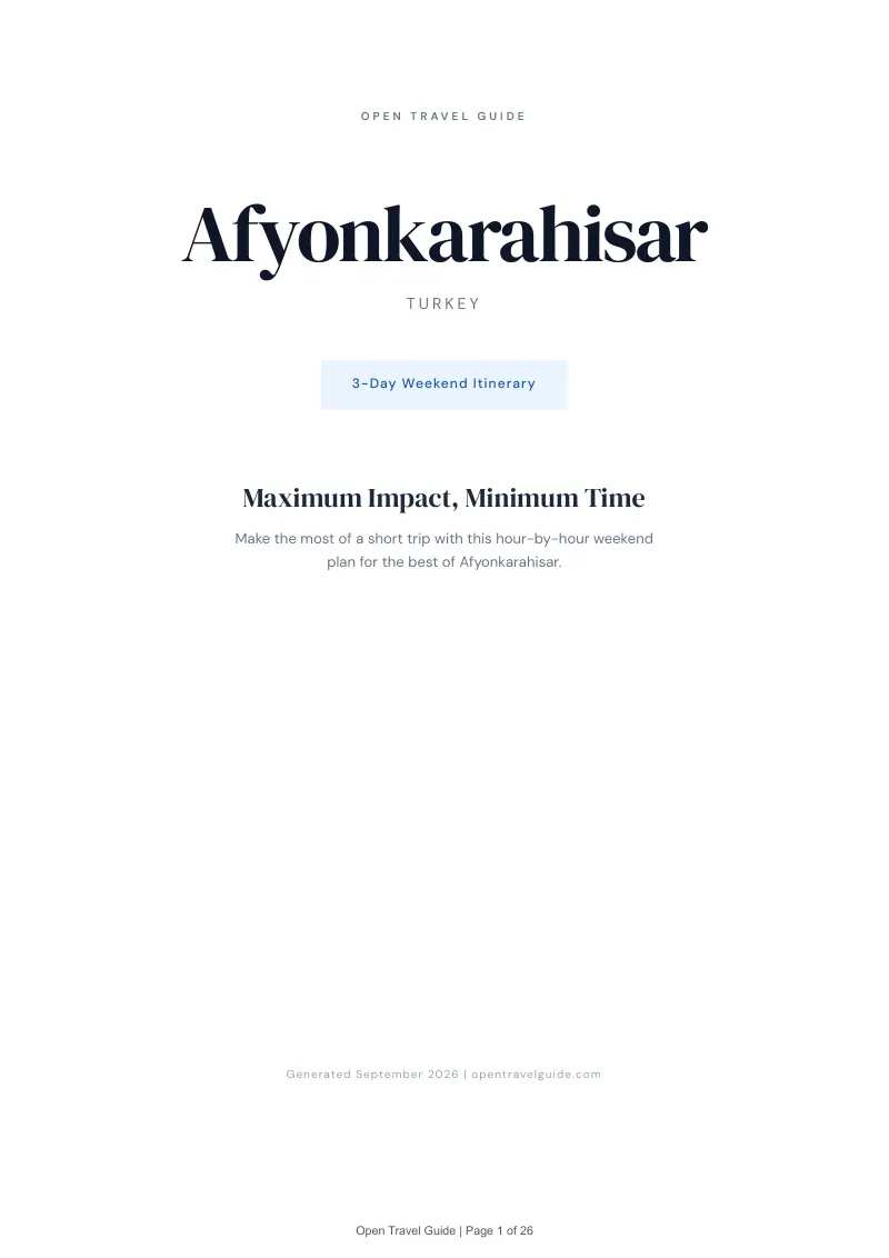 Afyonkarahisar Complete Travel Bundle: 3-day itinerary · Cover
