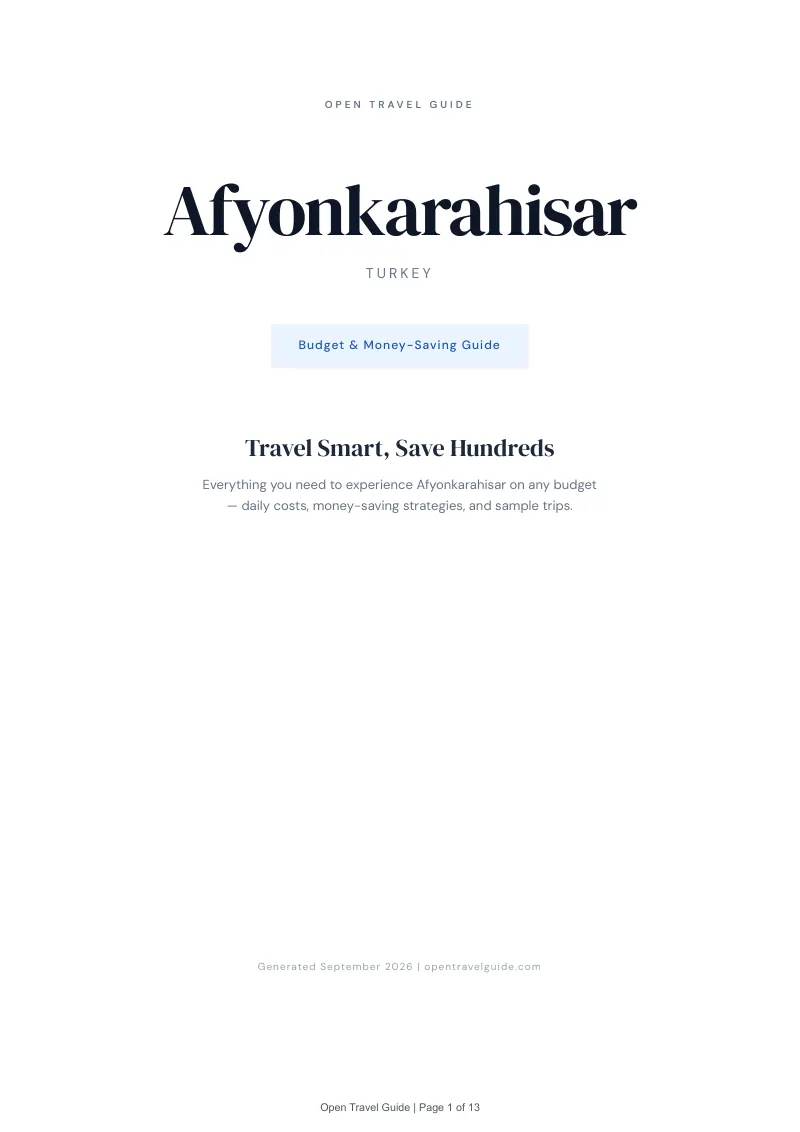 Afyonkarahisar Complete Travel Bundle: Budget guide · Cover
