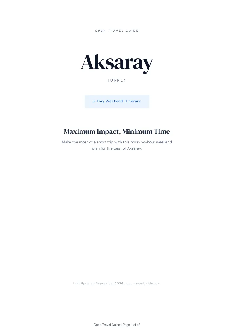 Aksaray Complete Travel Bundle: 3-day itinerary · Cover