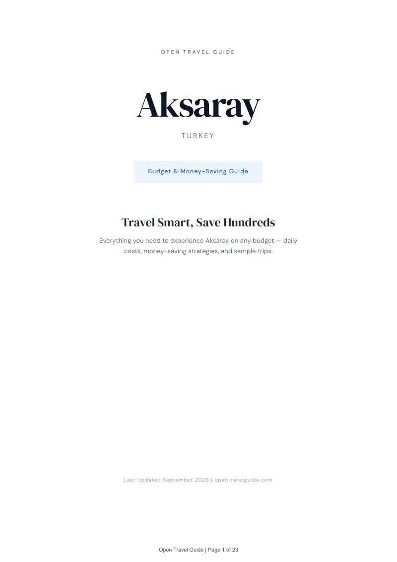 Aksaray Complete Travel Bundle: Budget guide · Cover