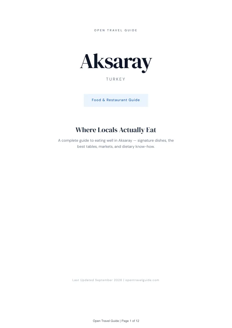 Aksaray Complete Travel Bundle: Food guide · Cover
