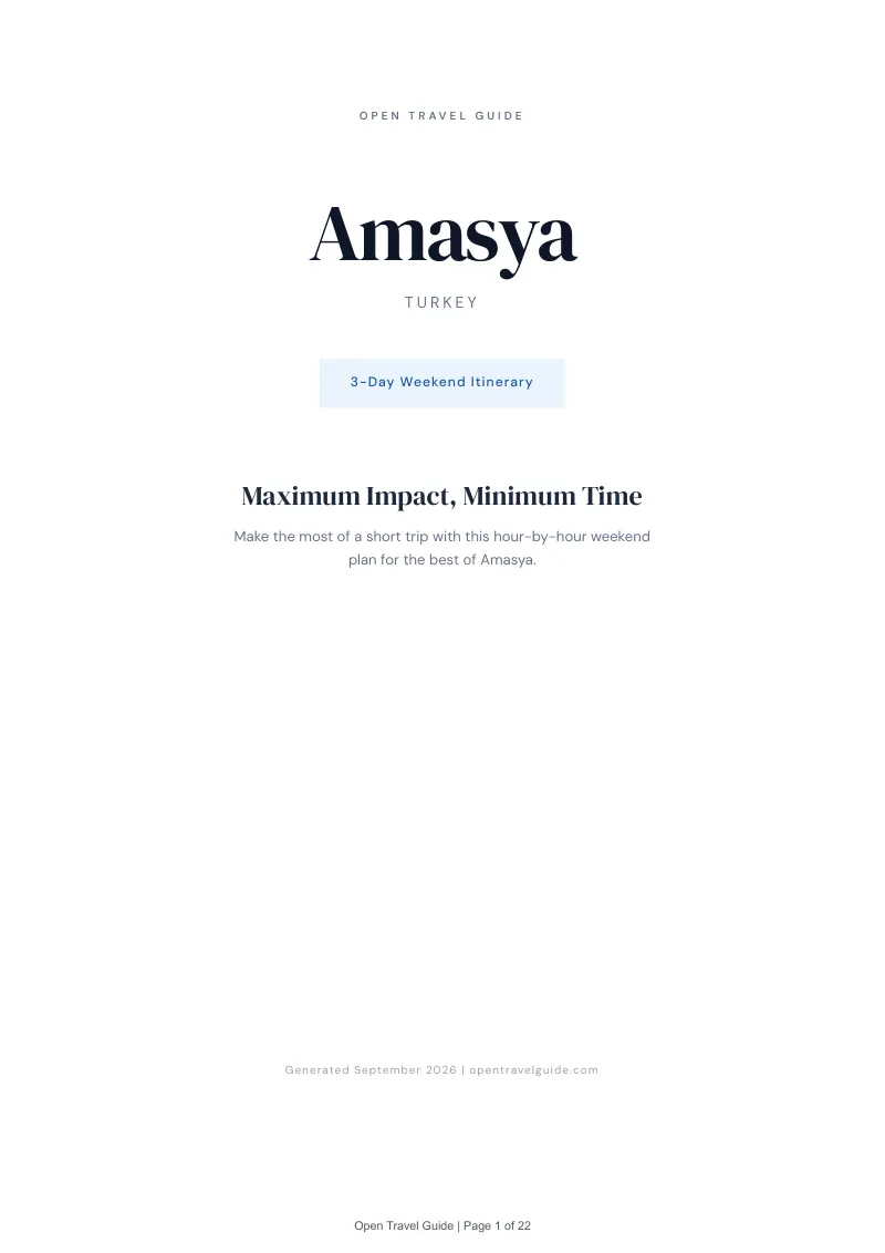 Amasya Complete Travel Bundle: 3-day itinerary · Cover