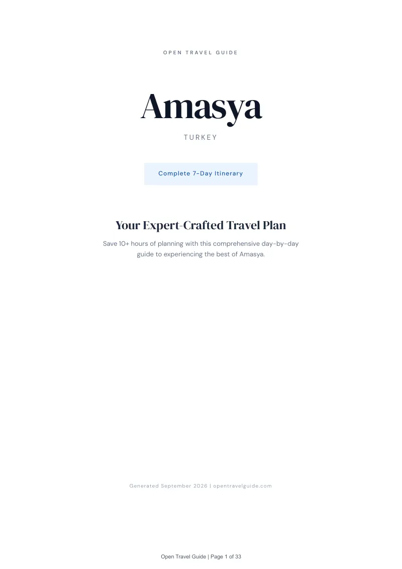 Amasya Complete Travel Bundle: 7-day itinerary · Cover