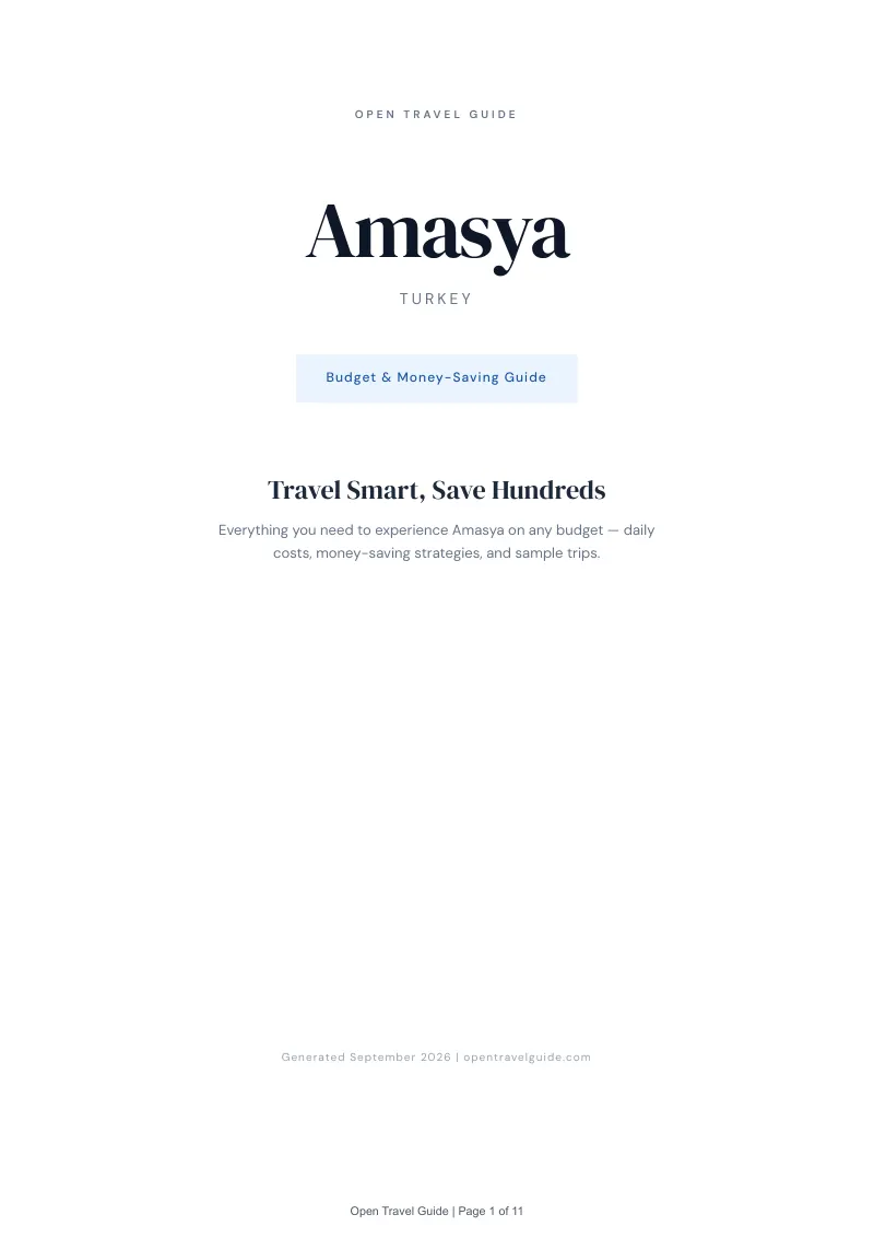 Amasya Complete Travel Bundle: Budget guide · Cover
