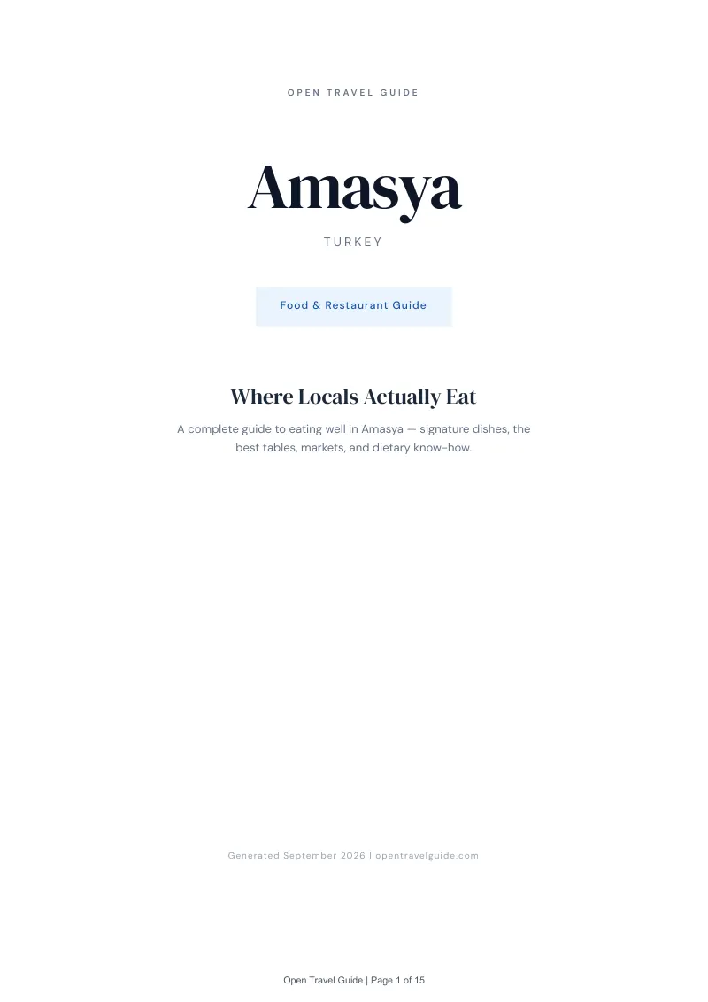 Amasya Complete Travel Bundle: Food guide · Cover