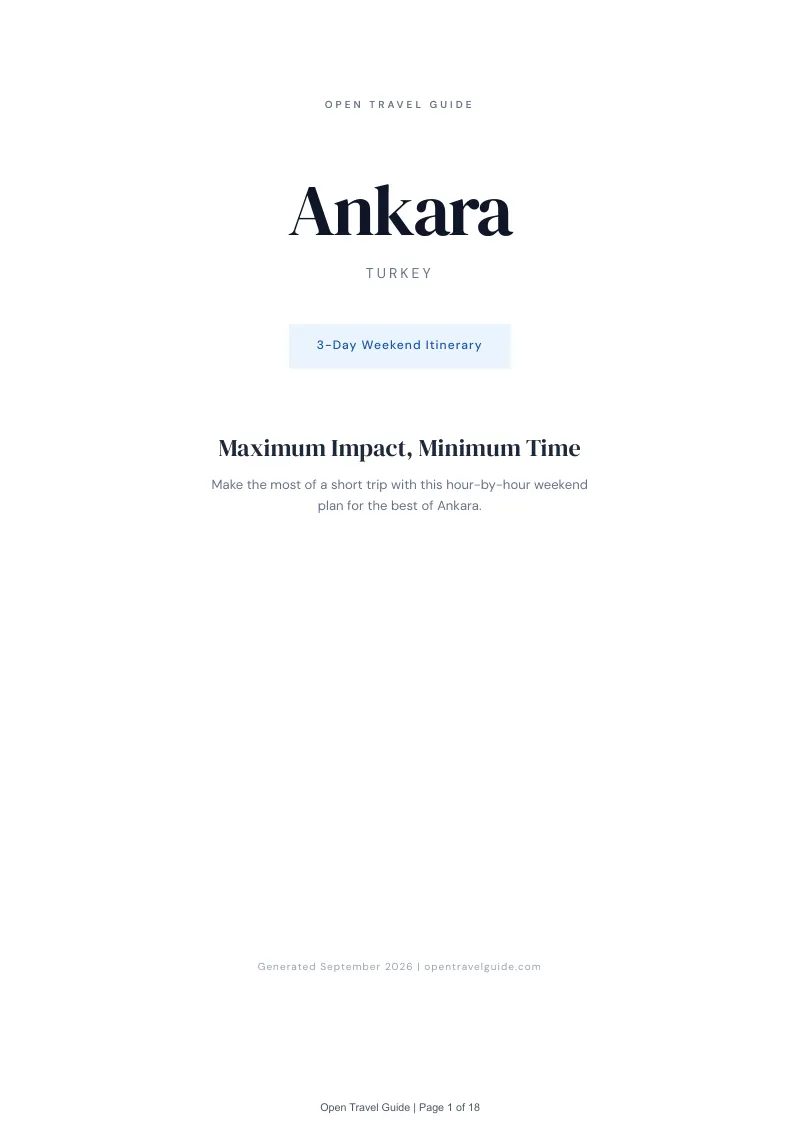 Ankara Complete Travel Bundle: 3-day itinerary · Cover