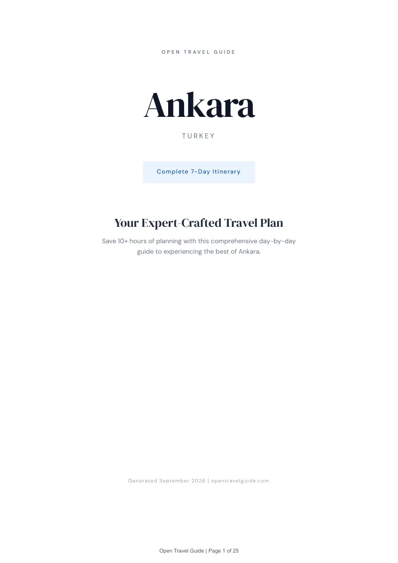 Ankara Complete Travel Bundle: 7-day itinerary · Cover