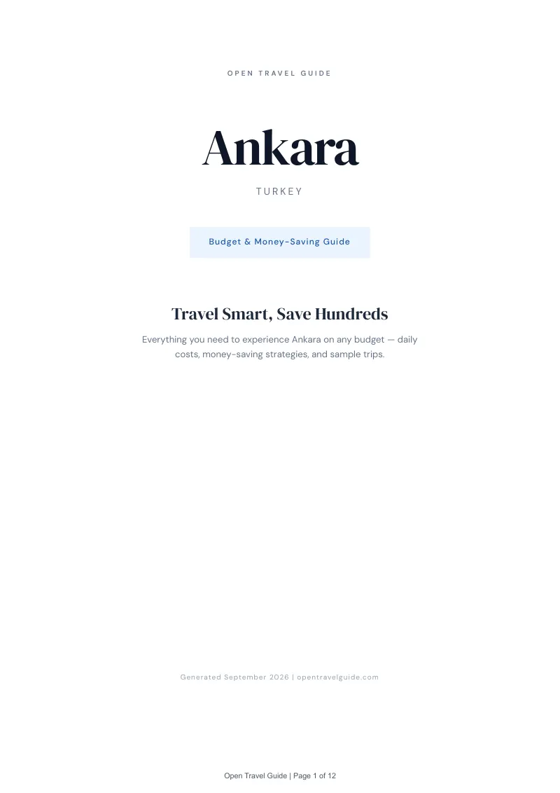 Ankara Complete Travel Bundle: Budget guide · Cover