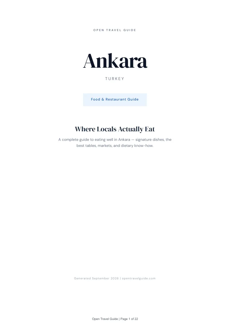 Ankara Complete Travel Bundle: Food guide · Cover
