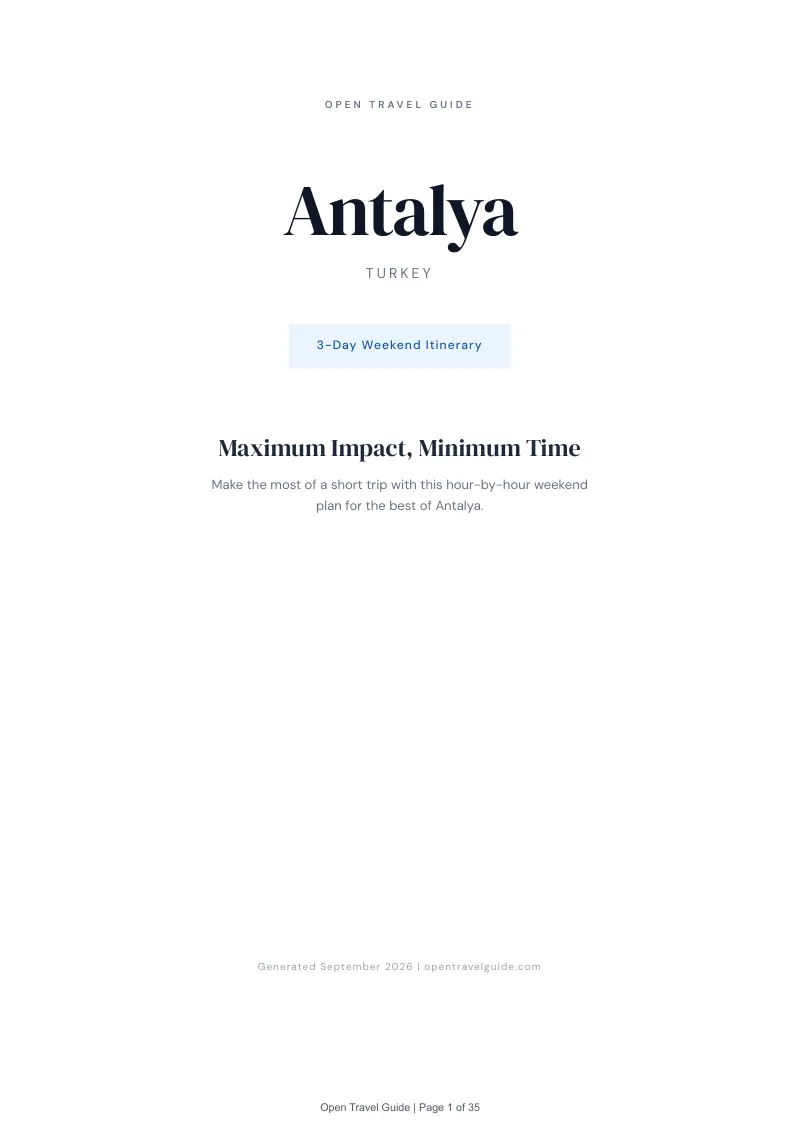 Antalya Complete Travel Bundle: 3-day itinerary · Cover