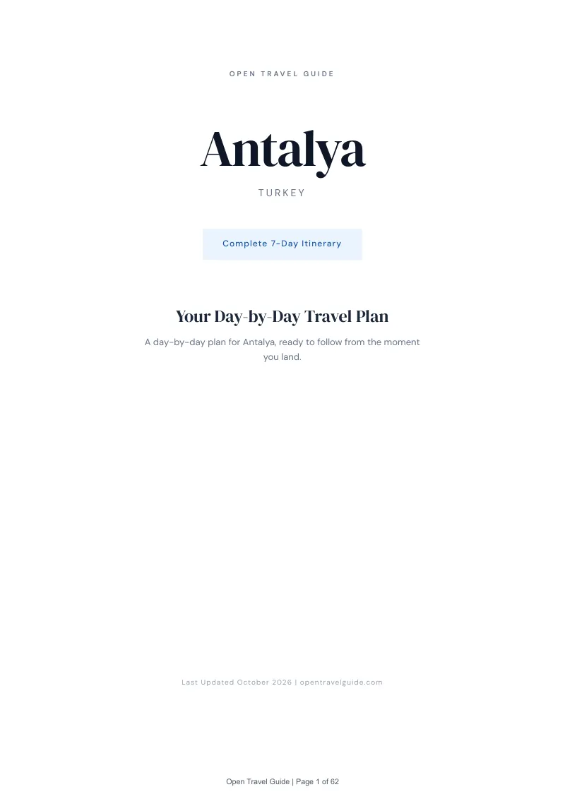Antalya 7-Day Itinerary: Cover