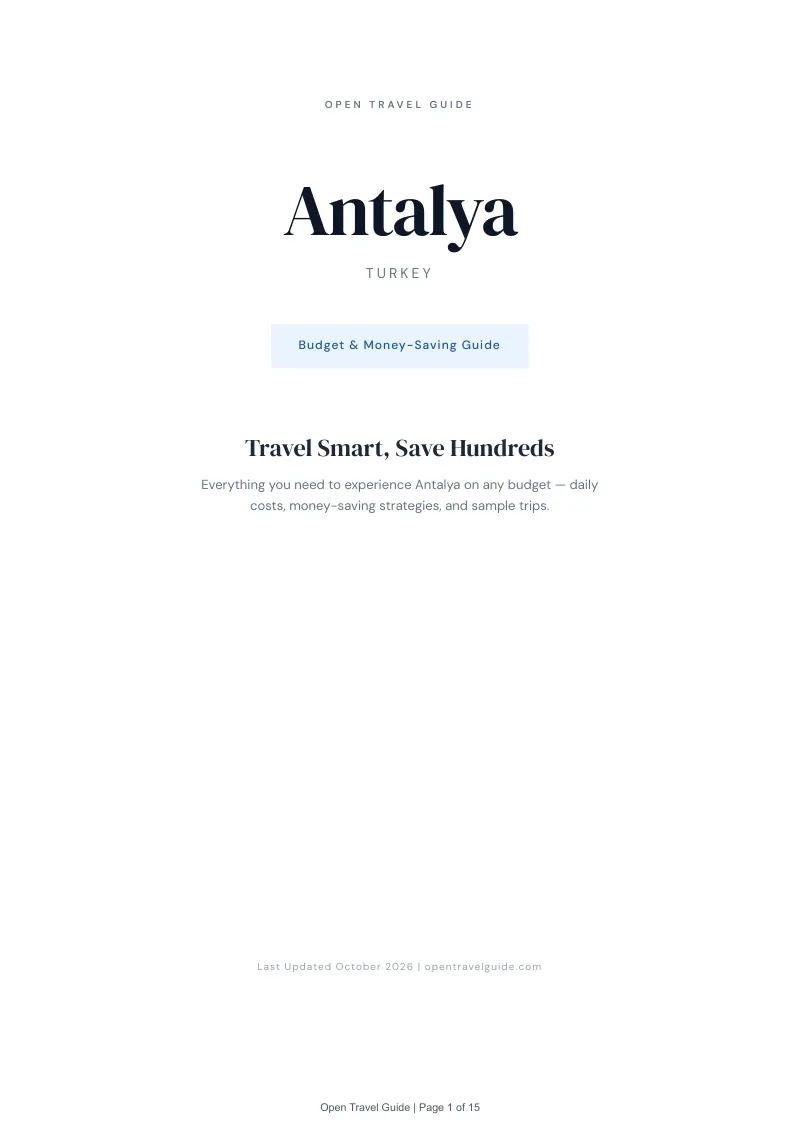 Antalya Budget & Money-Saving Guide: Cover