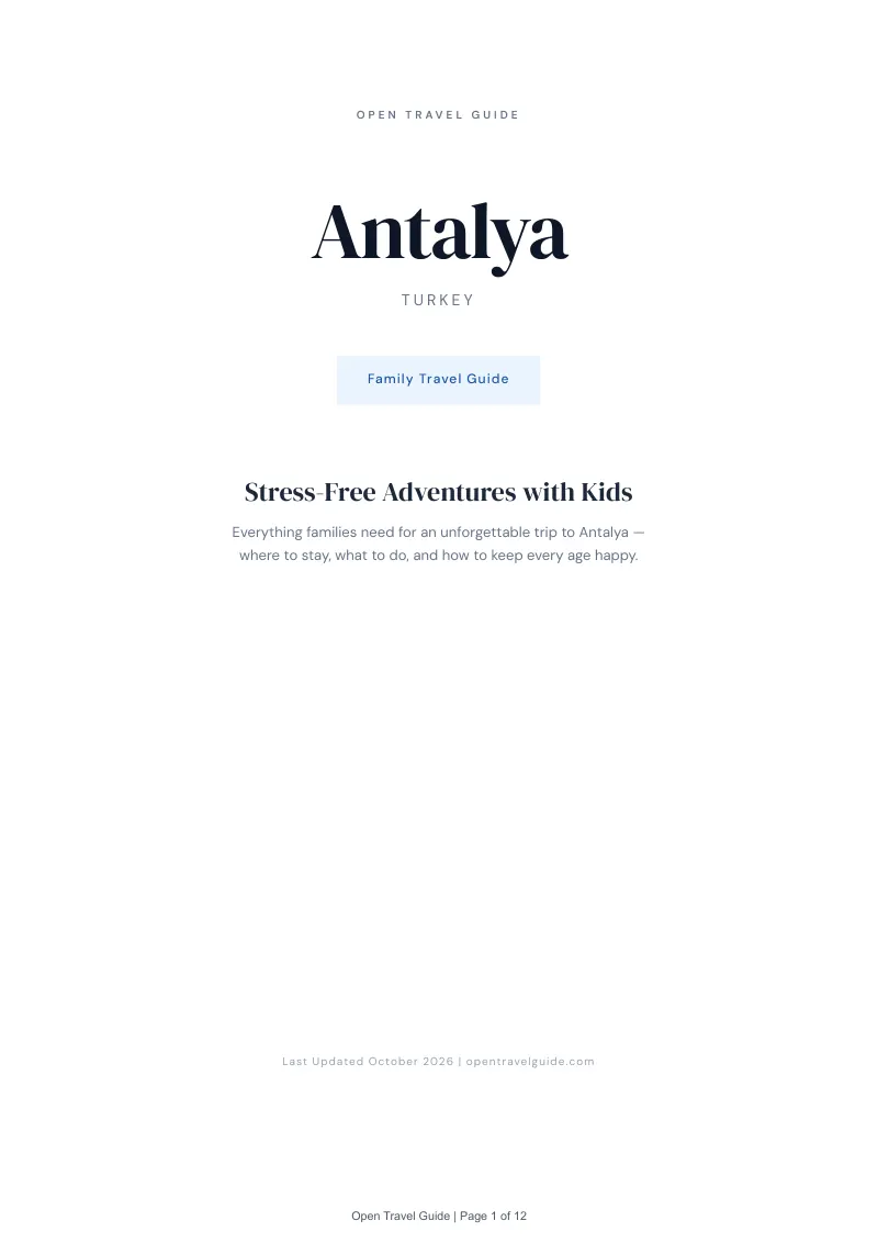 Antalya Family Travel Guide: Cover