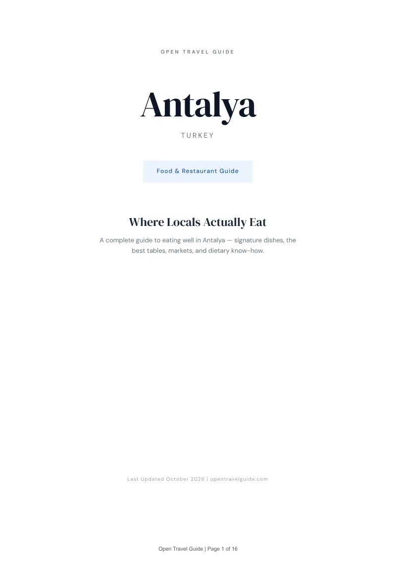 Antalya Food & Restaurant Guide: Cover