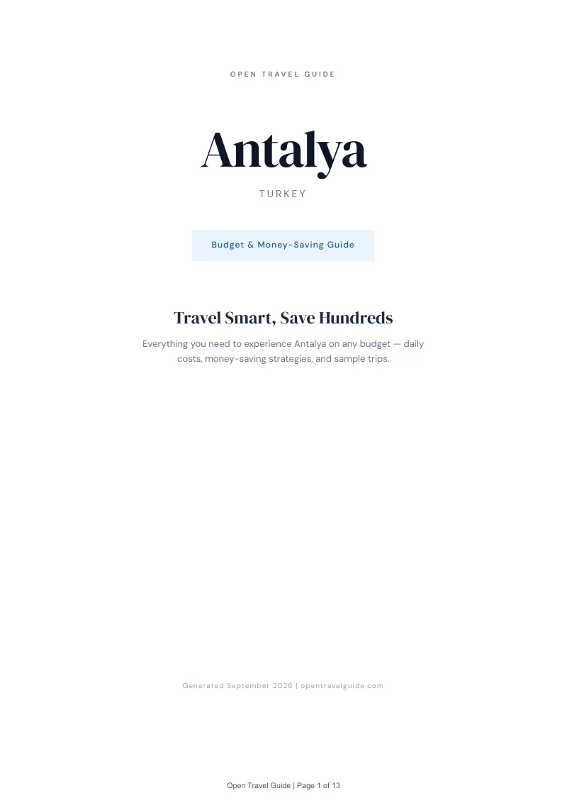 Antalya Complete Travel Bundle: Budget guide · Cover