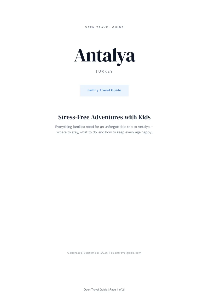 Antalya Complete Travel Bundle: Family guide · Cover