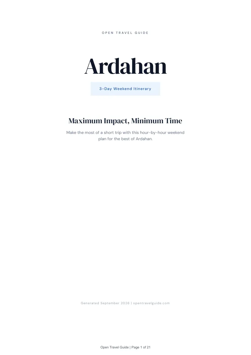 Ardahan Complete Travel Bundle: 3-day itinerary · Cover