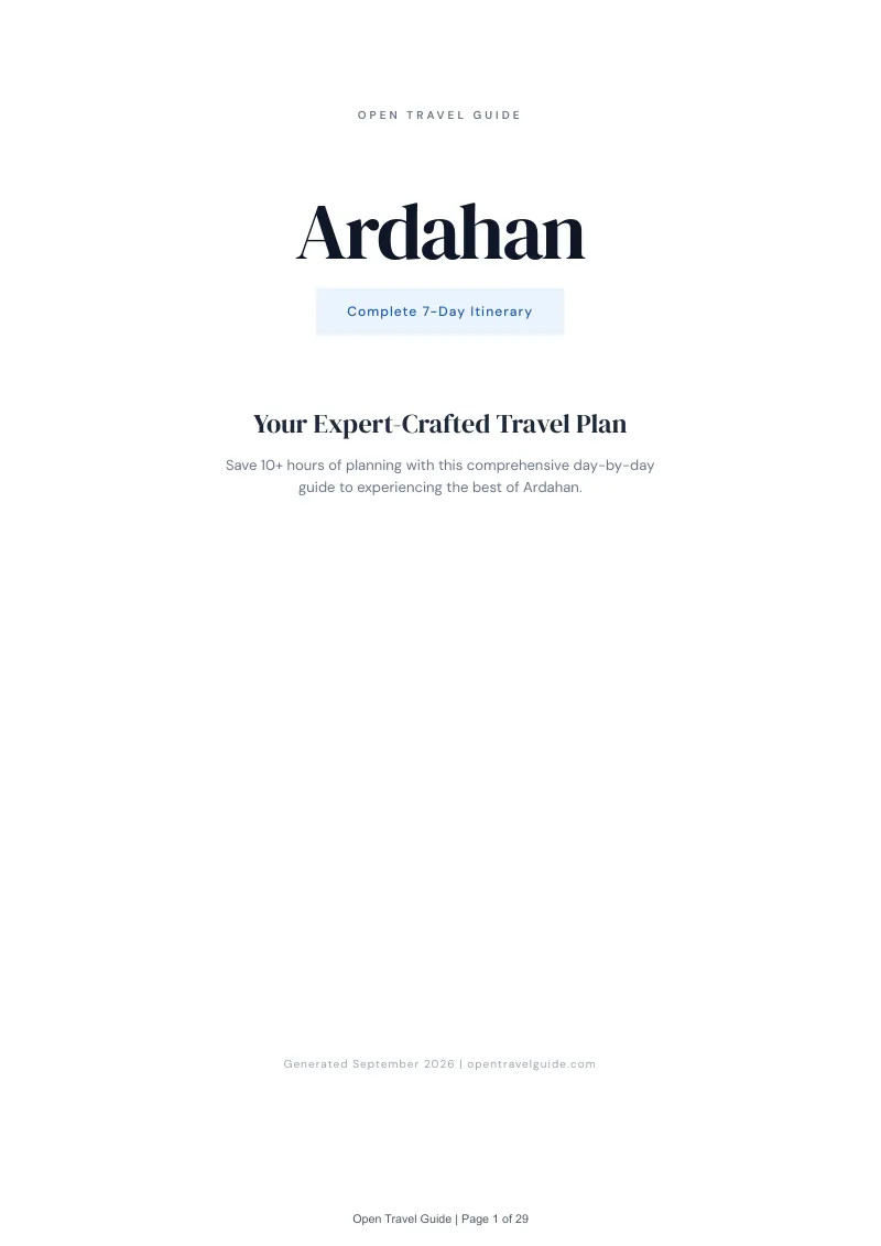 Ardahan Complete Travel Bundle: 7-day itinerary · Cover