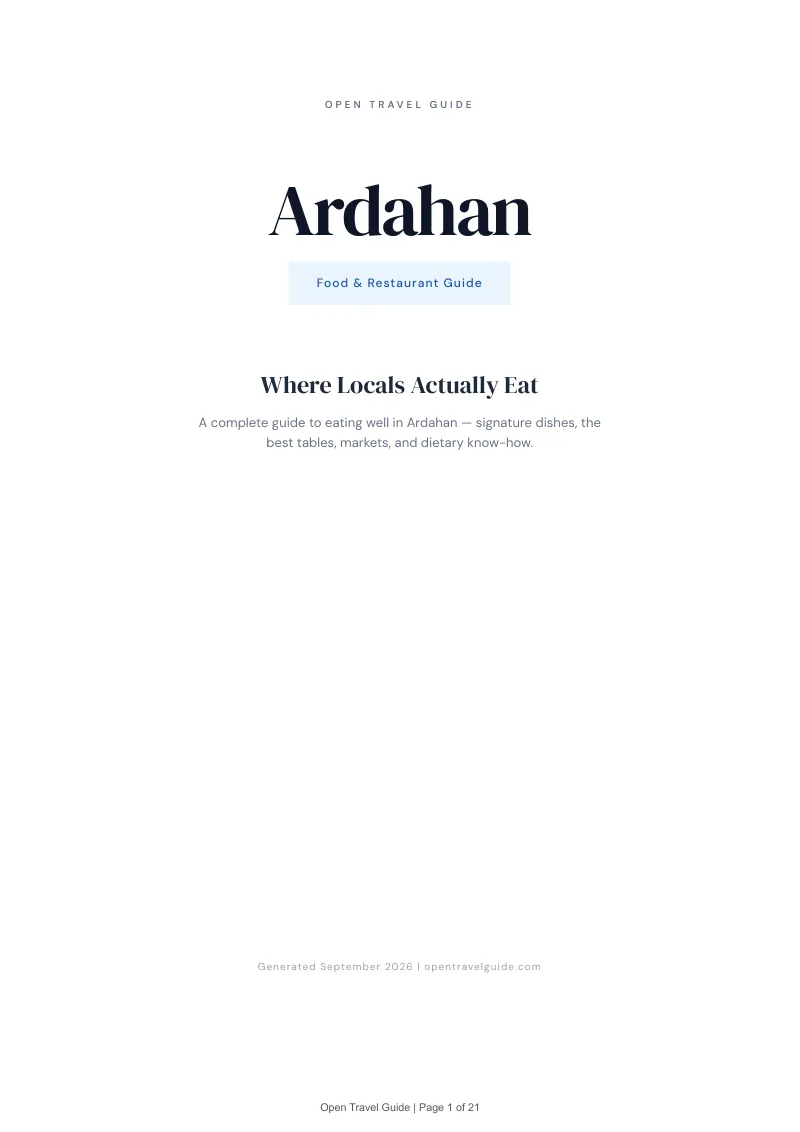 Ardahan Complete Travel Bundle: Food guide · Cover