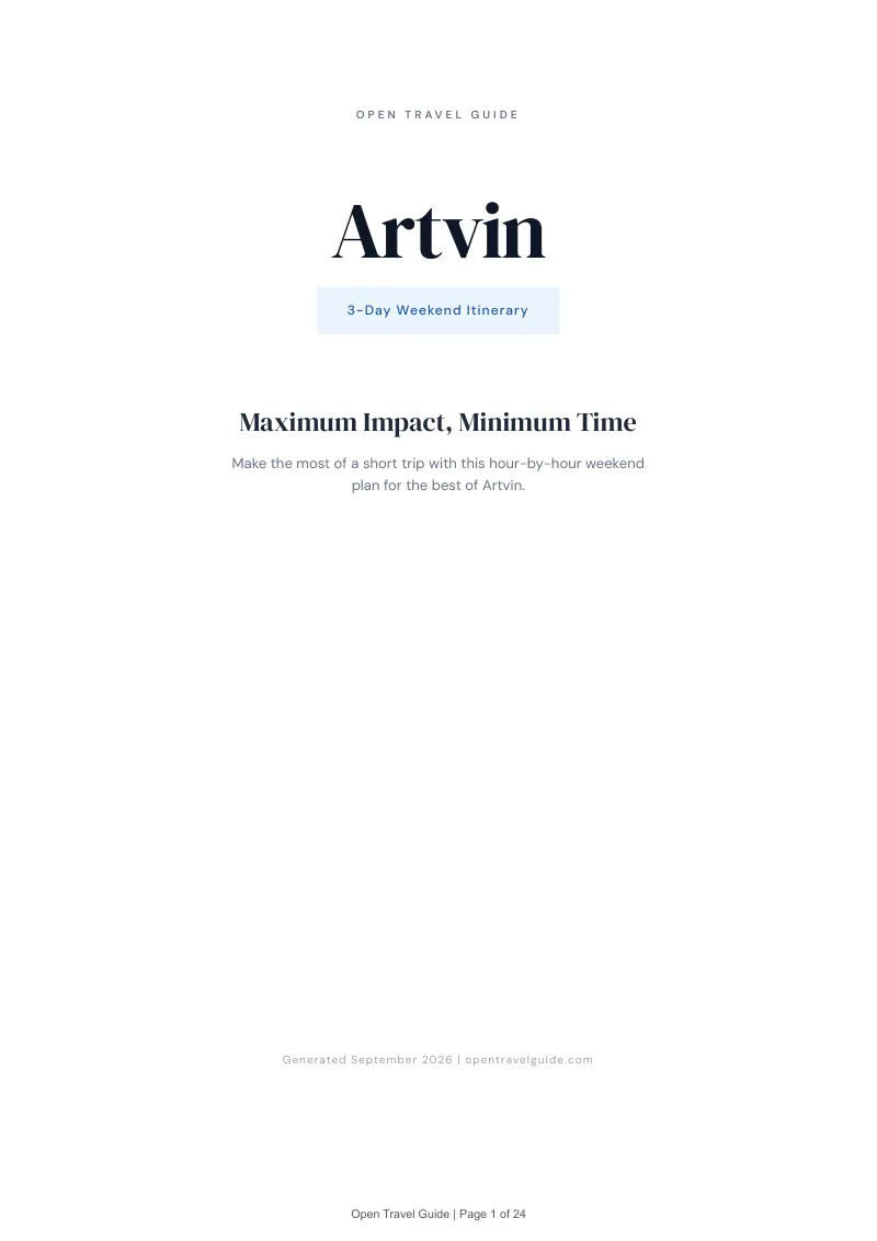 Artvin Complete Travel Bundle: 3-day itinerary · Cover