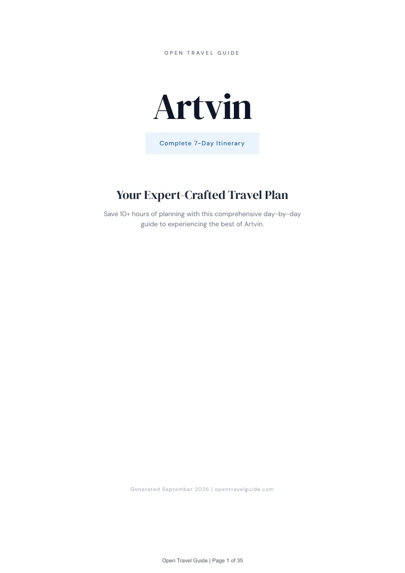 Artvin Complete Travel Bundle: 7-day itinerary · Cover