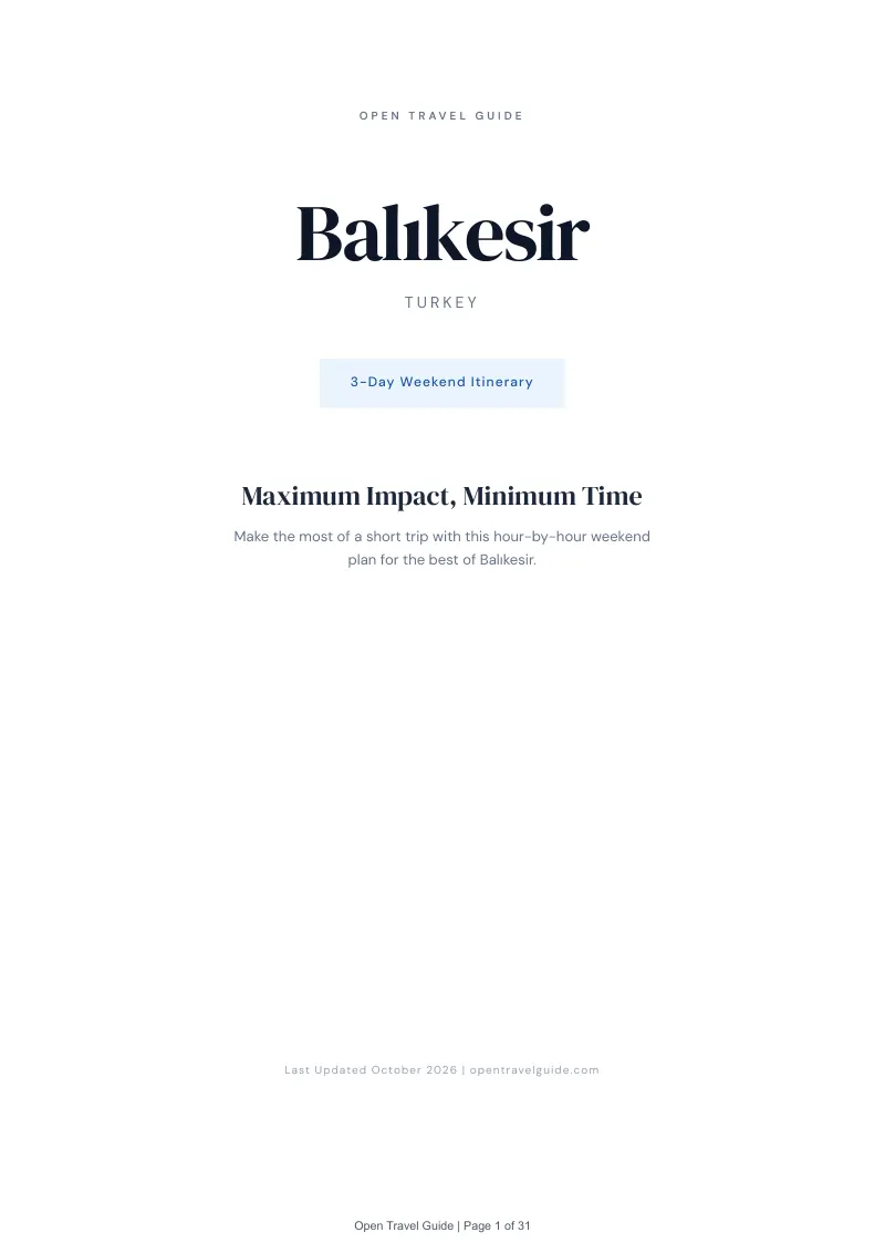 Balıkesir 3-Day Weekend Itinerary: Cover