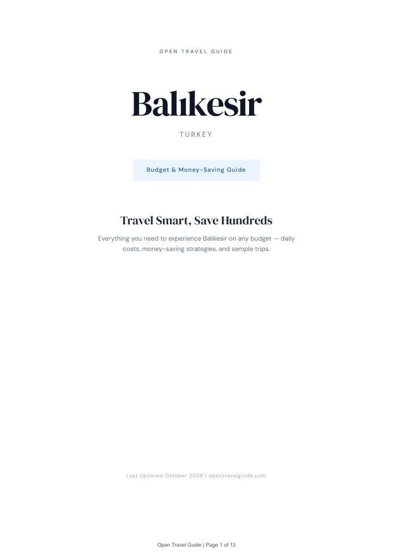 Balıkesir Budget & Money-Saving Guide: Cover