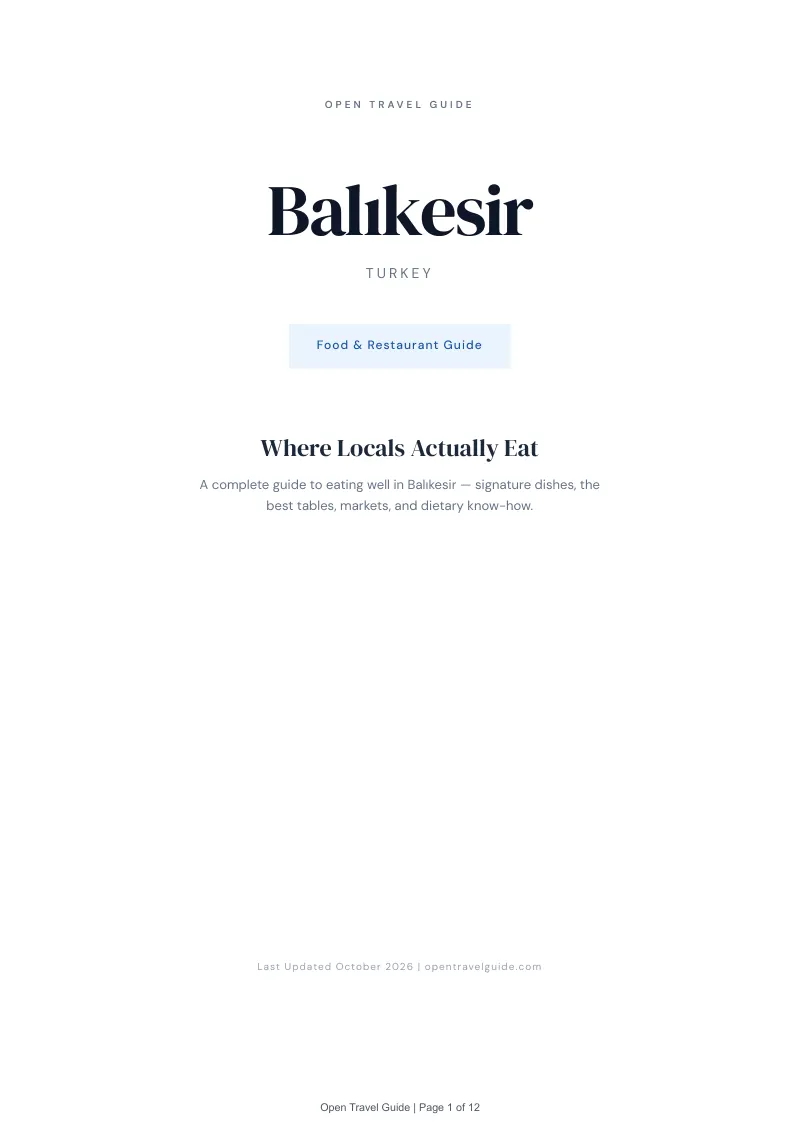 Balıkesir Food & Restaurant Guide: Cover