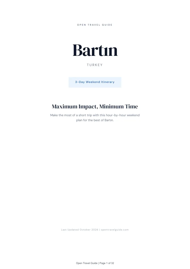 Bartın 3-Day Weekend Itinerary: Cover