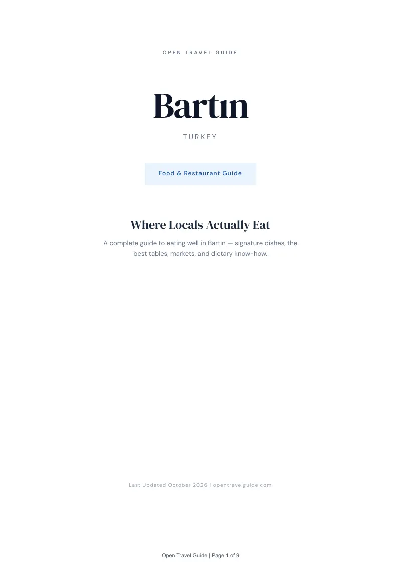 Bartın Food & Restaurant Guide: Cover