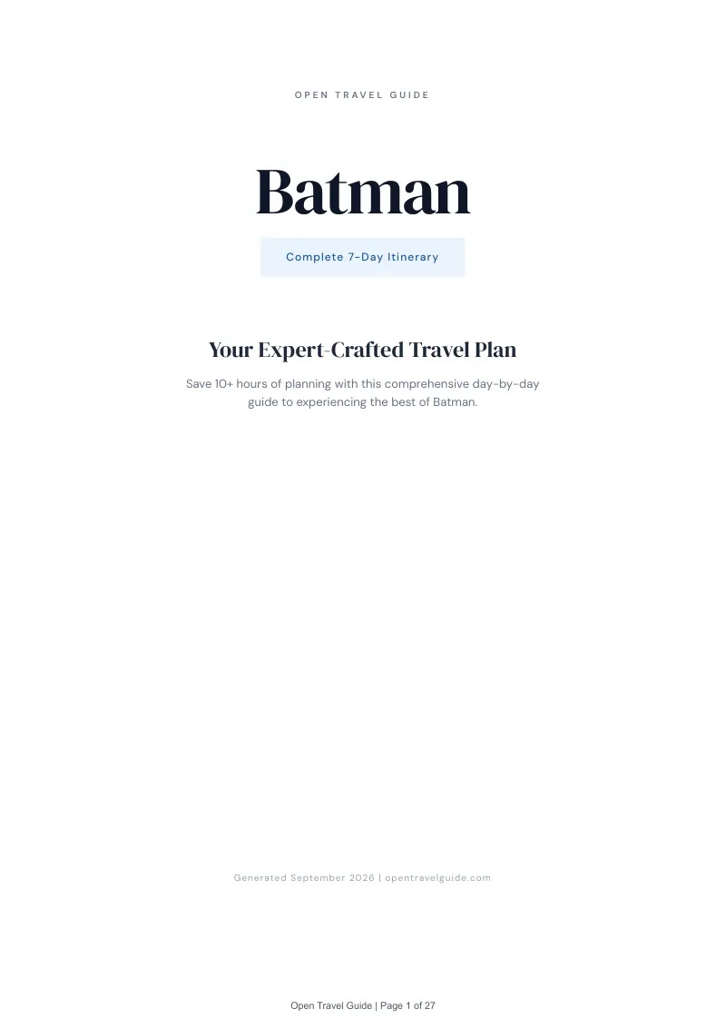 Batman Complete Travel Bundle: 7-day itinerary · Cover