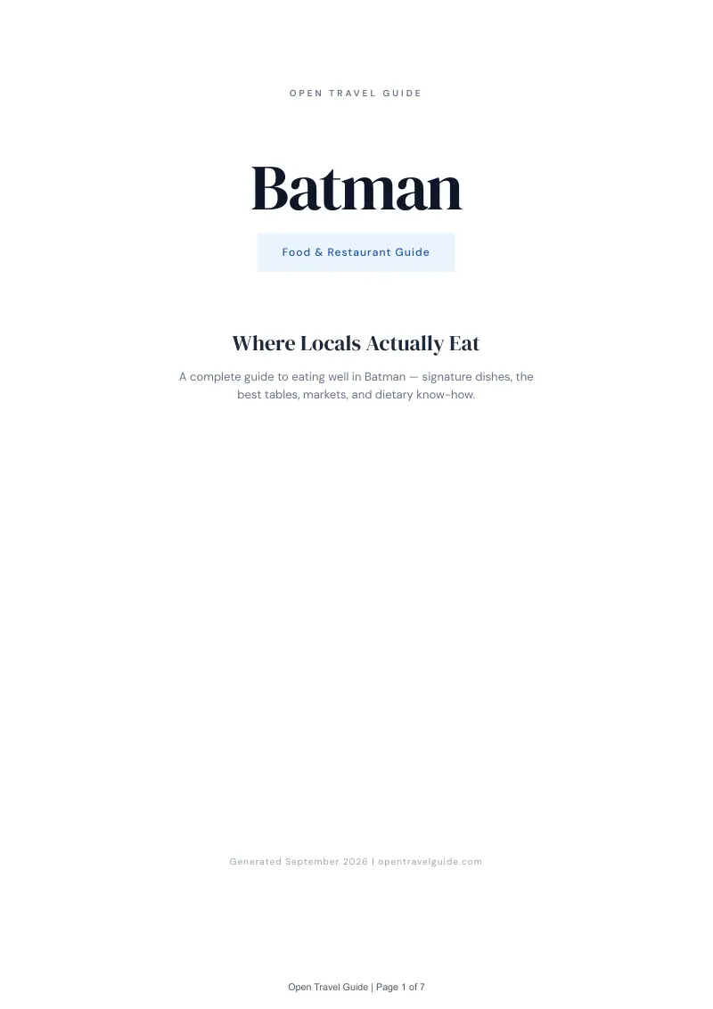Batman Complete Travel Bundle: Food guide · Cover