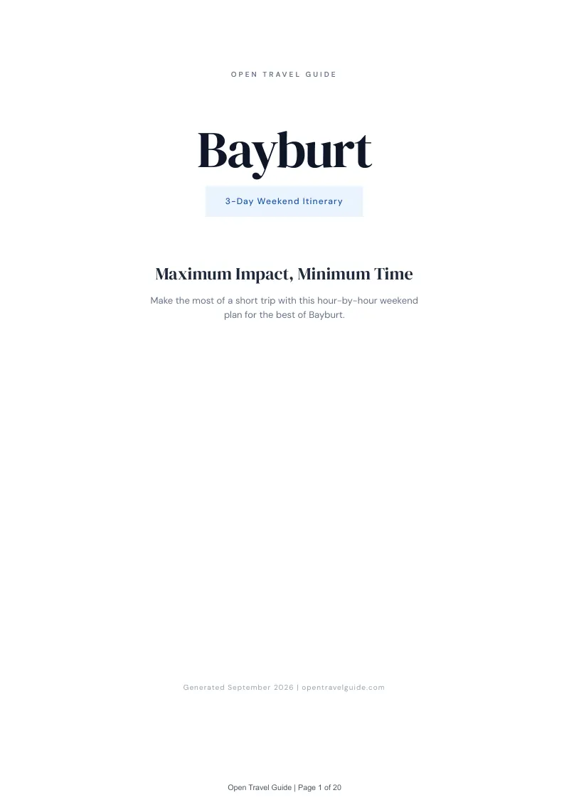 Bayburt Complete Travel Bundle: 3-day itinerary · Cover