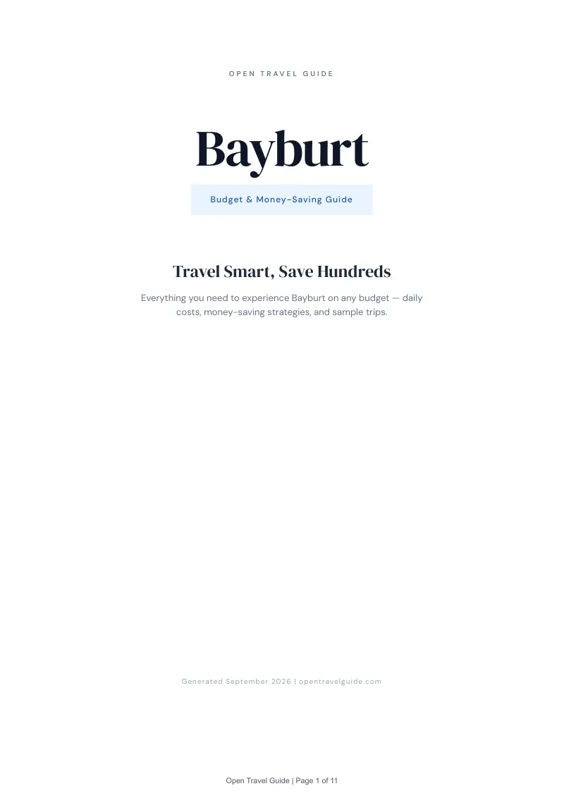 Bayburt Complete Travel Bundle: Budget guide · Cover