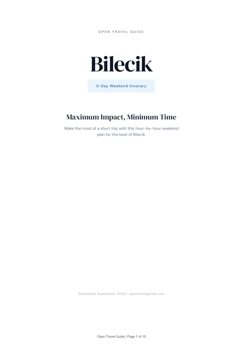Bilecik Complete Travel Bundle: 3-day itinerary · Cover