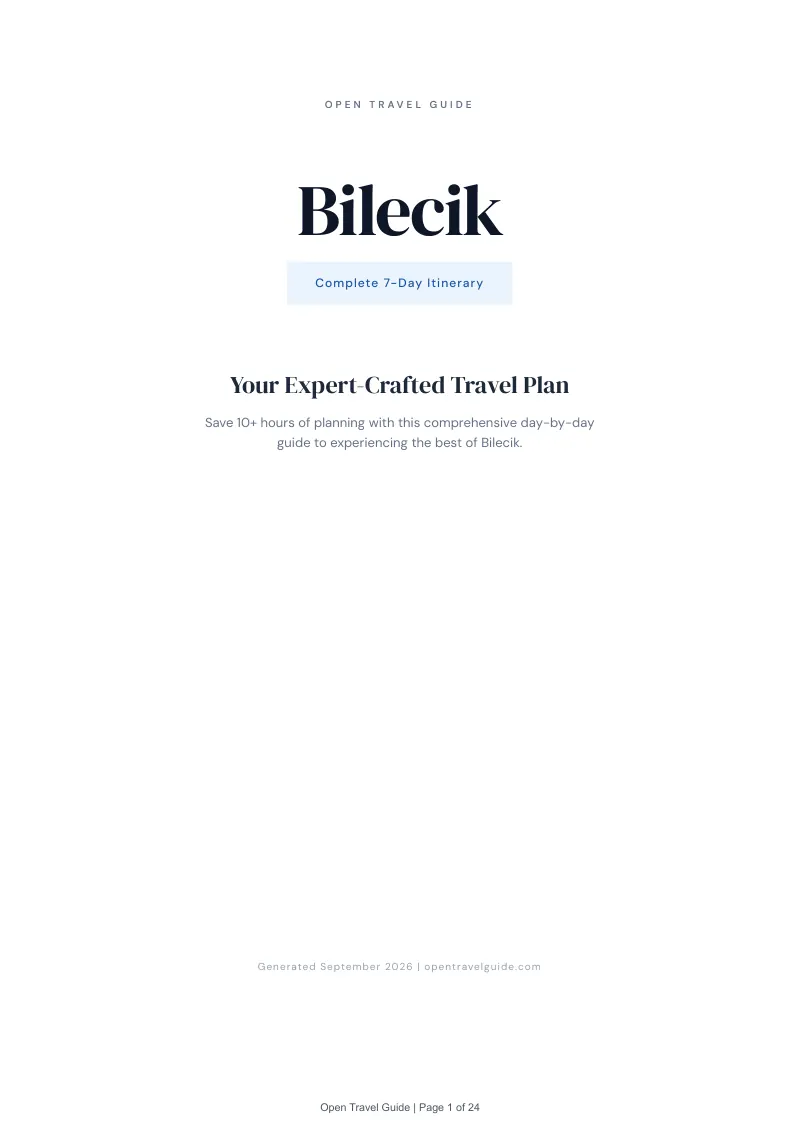Bilecik Complete Travel Bundle: 7-day itinerary · Cover
