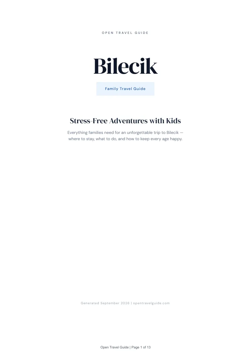 Bilecik Complete Travel Bundle: Family guide · Cover