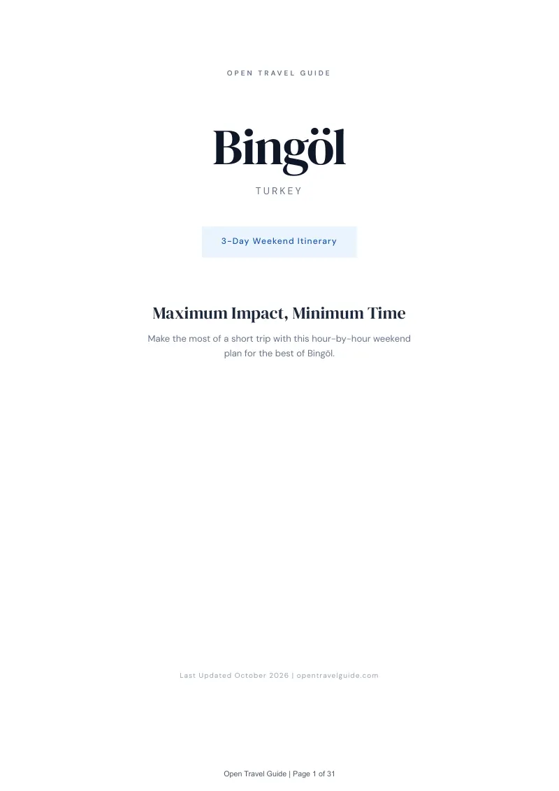 Bingöl 3-Day Weekend Itinerary: Cover