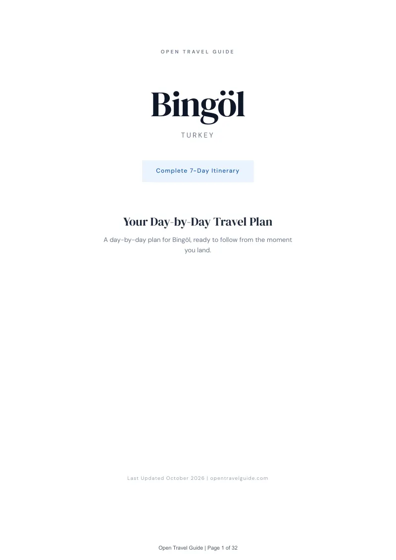 Bingöl 7-Day Itinerary: Cover