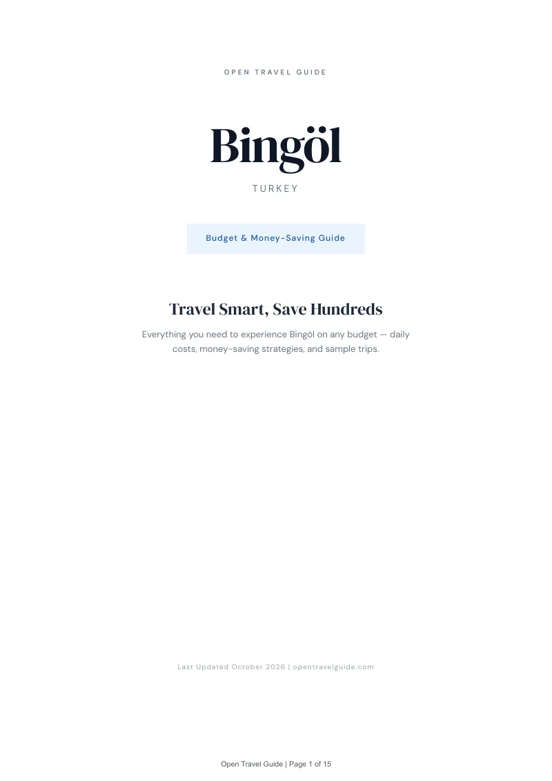 Bingöl Budget & Money-Saving Guide: Cover