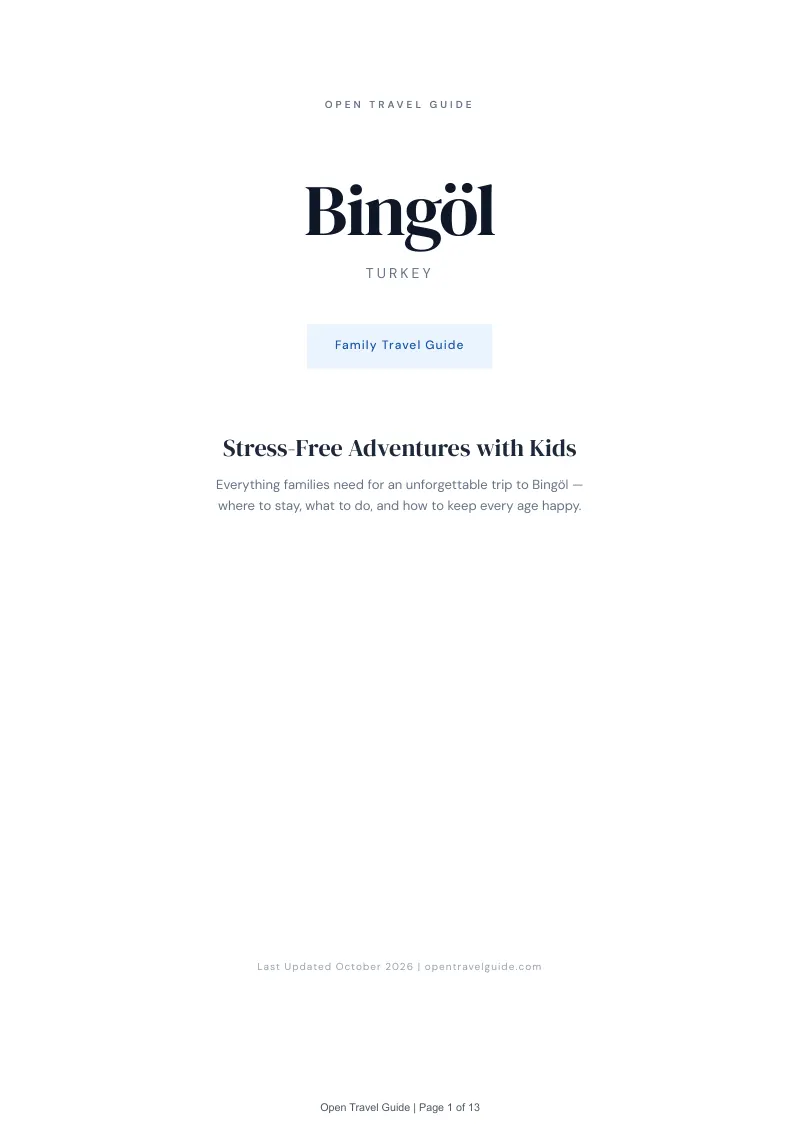 Bingöl Family Travel Guide: Cover