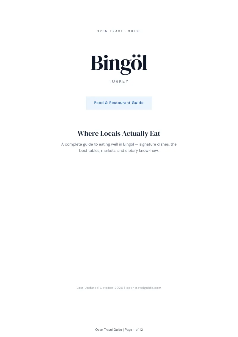 Bingöl Food & Restaurant Guide: Cover