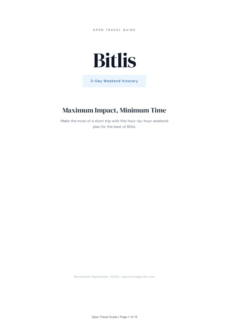 Bitlis Complete Travel Bundle: 3-day itinerary · Cover