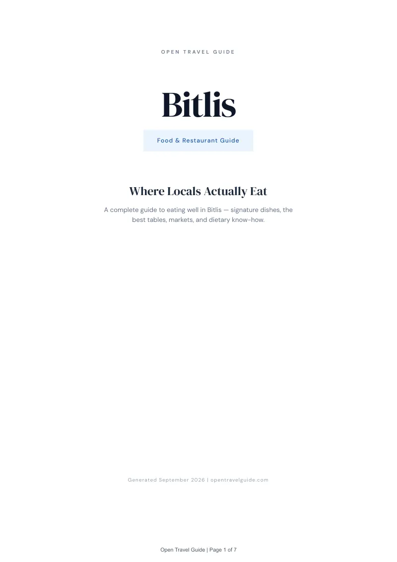Bitlis Complete Travel Bundle: Food guide · Cover