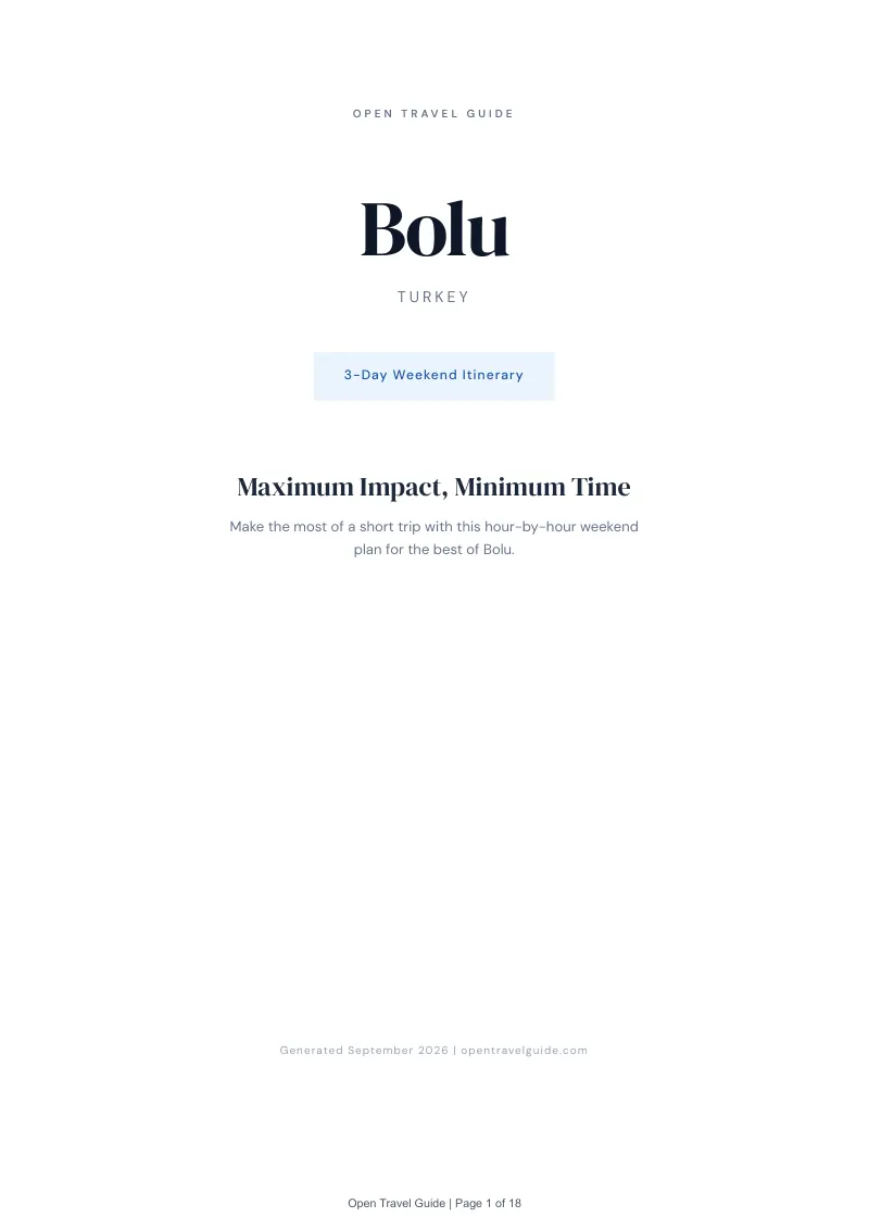Bolu Complete Travel Bundle: 3-day itinerary · Cover