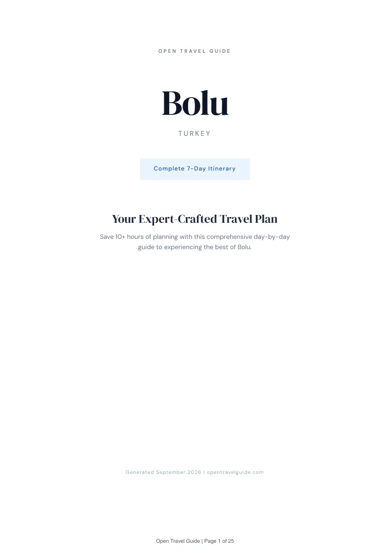 Bolu Complete Travel Bundle: 7-day itinerary · Cover