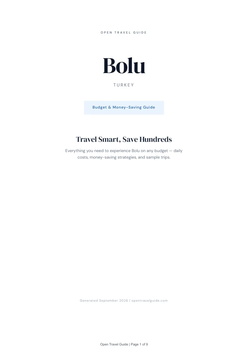 Bolu Complete Travel Bundle: Budget guide · Cover
