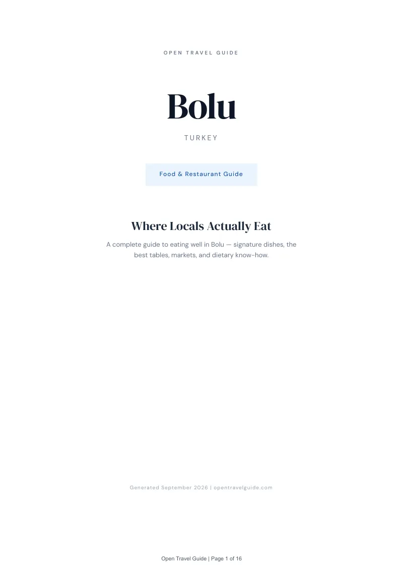 Bolu Complete Travel Bundle: Food guide · Cover