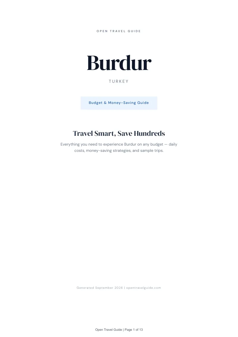 Burdur Complete Travel Bundle: Budget guide · Cover